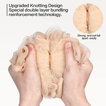 Fishent Soft Loofah Bath Sponge 4-Pack for All Ages