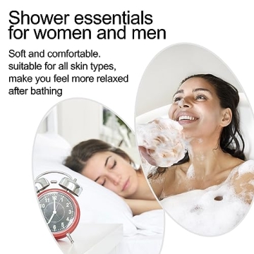 Fishent Soft Loofah Bath Sponge 4-Pack for All Ages