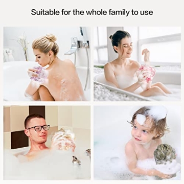 Fishent Soft Loofah Bath Sponge 4-Pack for All Ages