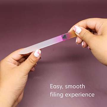 Bona Fide Beauty Czech Glass File Set - 5 Piece Crystal Nail Files (Multicolor). Reusable Bulk Nail Files from The EU.