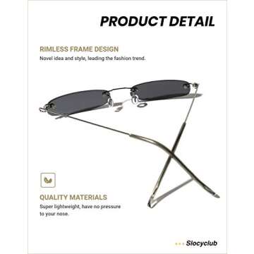 Shop Slocyclub Vintage Rectangle Skinny Sunglasses