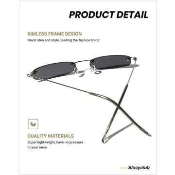 Shop Slocyclub Vintage Rectangle Skinny Sunglasses