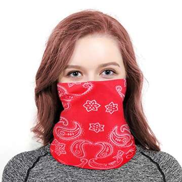 FAYBOX 6pcs Magic Wide Wicking Headbands Outdoor Headwear Bandana Sports Scarf Tube UV Face Mask for Workout Yoga Running Hiking Riding Motorcycling