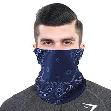 FAYBOX 6pcs Magic Wide Wicking Headbands Outdoor Headwear Bandana Sports Scarf Tube UV Face Mask for Workout Yoga Running Hiking Riding Motorcycling