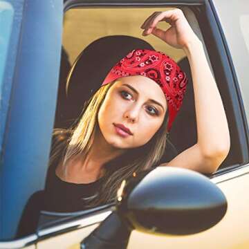 FAYBOX 6pcs Magic Wide Wicking Headbands Outdoor Headwear Bandana Sports Scarf Tube UV Face Mask for Workout Yoga Running Hiking Riding Motorcycling