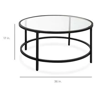Best Choice Products 36in Modern Round Tempered Glass Accent Side Coffee Table for Living Room, Dini...
