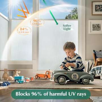 Coavas Static Cling Window Privacy Film for Home & Office