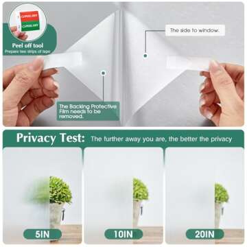 Coavas Static Cling Window Privacy Film for Home & Office