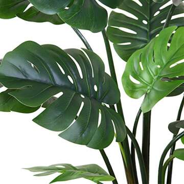 FOPAMTRI Artificial Monstera Deliciosa Plant 43" Fake Tropical Palm Tree, Perfect Faux Swiss Cheese Plant for Home Garden Office Store Decoration, 11 Leaves