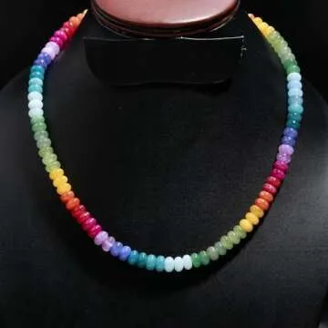 Beadsbilling Mix Gemstone Beaded Necklaces For Women, Multicolor Handmade Bead Necklaces, Choker Nec...