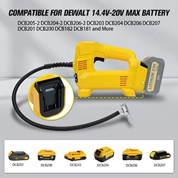 Portable Cordless Tire Inflator for Dewalt 20V Battery