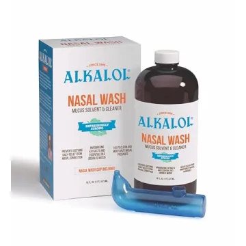 Alkalol Natural Soothing Nasal Wash - Menthol 2 Piece Set for Sinus Relief
