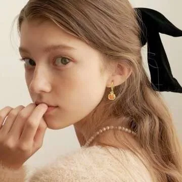 TOVABA Gold Pomegranate Hoop Earrings for Women 14k Gold Trendy Hoop Huggie Earrings Chunky Statement Lightweight Hoop Earrings Hypoallergenic Hoop Earrings for Women Trendy