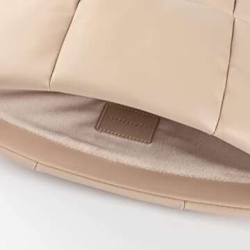 Comfyable Puffy Laptop Sleeve 15 Inch 16 Inch, Quilted Puffer Laptop Carrying Case, Pillow Case Compatible for MacBook Air 15 in M3 2024 & MacBook Pro 16 in 2024 M4, 16 in Puff Cover, Beige