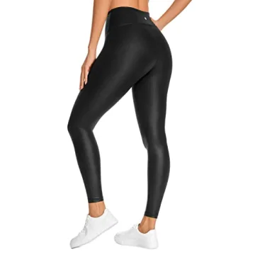 CRZ YOGA Faux Leather Leggings for Women - Stylish Comfort