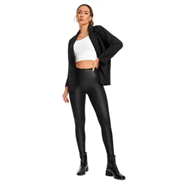 CRZ YOGA Faux Leather Leggings for Women - Stylish Comfort