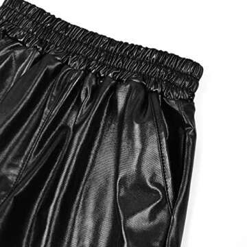 Mirawise Girls Metallic Shorts Shiny Hot Pants Sparkly Dance Outfits Short Pants with Sunglasses