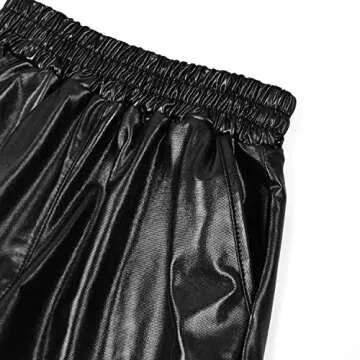 Mirawise Girls Metallic Shorts Shiny Hot Pants Sparkly Dance Outfits Short Pants with Sunglasses