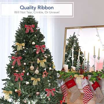 Royal Imports Organza Glitter Wired Sheer Christmas Ribbon - 2.5" (#40) Snowflake Design for Floral,...