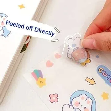 Cute Stickers Waterproof Water Bottle Laptop Scrapbook Vinyl Stickers Aesthetic Kawaii Clear Stickers Packs for Journaling Gifts for Kids Girls Boys, Pack of 1000 Pcs/100 Sheets (Space Star Travel)