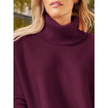 LILLUSORY Oversized Turtleneck Pullover Sweaters Womens 2024 Long Tunic Sweater Winter Trendy Casual...