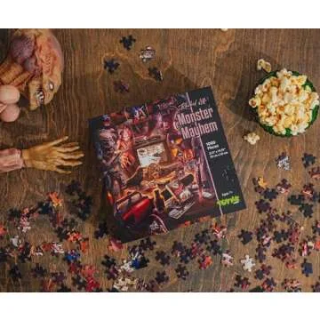 Monster Mayhem 1000-Piece Jigsaw Puzzle by Rachid Lotf | Fun Brain Teaser, Toys & Games | 28 x 20 Inches