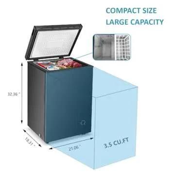 Saeoola Chest Freezer 3.5 Cu.Ft Small Deep Freezer With Adjustable Temperature,Top Door,Energy Savin...