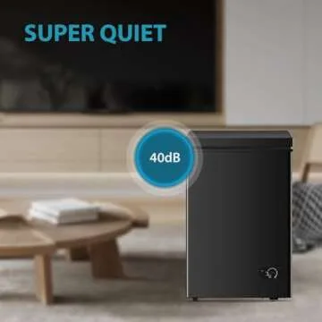 Saeoola Chest Freezer 3.5 Cu.Ft Small Deep Freezer With Adjustable Temperature,Top Door,Energy Saving,Freestanding Compact Mini freezer With Removable Basket,For Apartment/Garage/office/kitchen(Black)