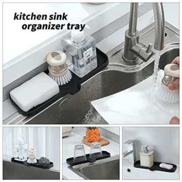 MicoYang Silicone Soap Dish with Drain Spout for Kitchen & Bath