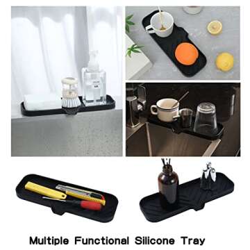 MicoYang Silicone Soap Dish with Drain Spout for Kitchen & Bath