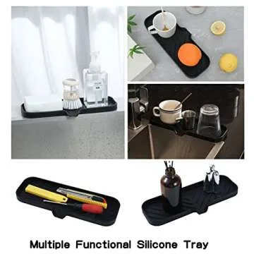 MicoYang Silicone Soap Dish with Drain Spout for Kitchen & Bath