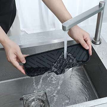 MicoYang Silicone Soap Dish with Drain Spout for Kitchen & Bath