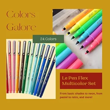 Marvy Uchida Le Pen Flex 24 Colors - Vibrant Brush Pens for Artists
