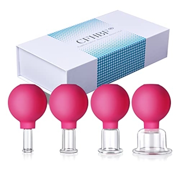 CFHBF 4 Size Facial Cupping Therapy Set Glass - Anti Cellulite & Vacuum Massage Cup