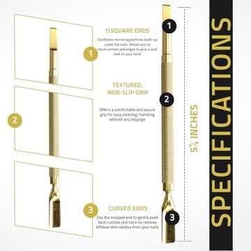 Utopia Care Cuticle Pusher Tool and Spoon Nail Cleaner - Professional Grade Stainless Steel Cuticle ...