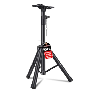 5 Core Speaker Stand Tripod Floor Heavy Duty Adjustable 24 to 36 Inch DJ Studio Short Monitor Stands...