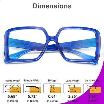 VISOONE Oversized TR90 Blue Light Blocking Glasses Fashion Accessories Non Prescription for Women Harvard
