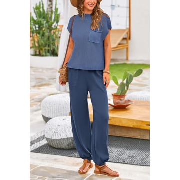 PRETTYGARDEN Women's Summer Knit Sweater & Pants Set