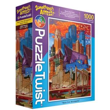 PuzzleTwist Jigsaw Puzzle | Moon Over Minneapolis | Something's Amiss! Series | 1000 Pieces | State ...