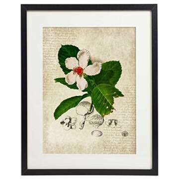 IDIOPIX Vintage Botanical Floral Print Art Home Wall Art Set of 4 Prints UNFRAMED No.3