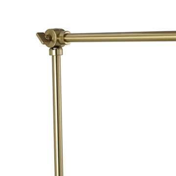 WINGBO Industrial Swing Arm Wall Sconce Set of 2, Adjustable Arm Metal LED Wall Sconce, Plug in/Hardwired Light Fixture for Bedroom Bedside Reading Living Room Hallway Dining Kitchen, Brass and White