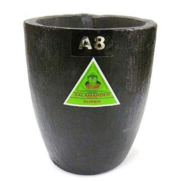 Salamander CRUIBLES A-8 Clay Graphite Melting Crucible Furnace MELT Silver Brass (LZ 8 UPS 10X10X10) NOVELTOOLS