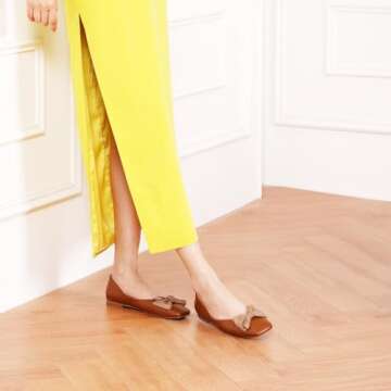 C.Paravano Women's Square Toe Ballet Flats for Comfort