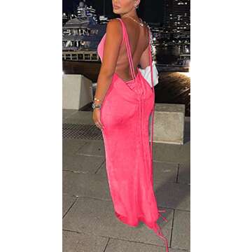 Vssjavun Women's Sexy Adjustable Summer Halter Dress