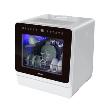 Hermitlux Portable Dishwasher 7 Programs No Hookup Needed