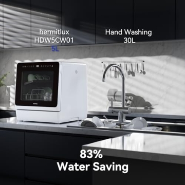 Hermitlux Portable Dishwasher 7 Programs No Hookup Needed