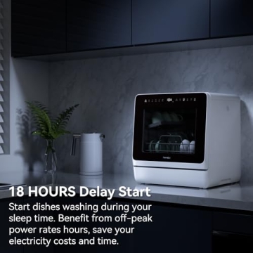 Hermitlux Portable Dishwasher 7 Programs No Hookup Needed