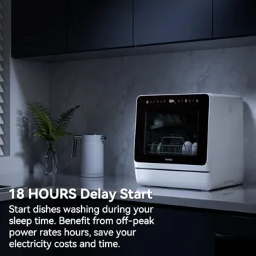 Hermitlux Portable Dishwasher 7 Programs No Hookup Needed