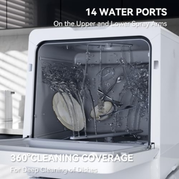 Hermitlux Portable Dishwasher 7 Programs No Hookup Needed