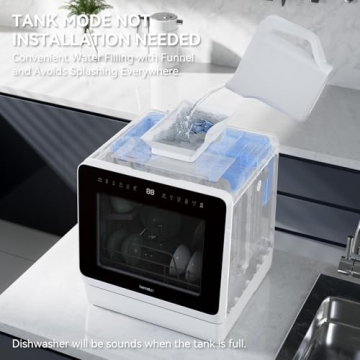 Hermitlux Portable Dishwasher 7 Programs No Hookup Needed